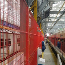 Indoor fencing and gates for train laydown area