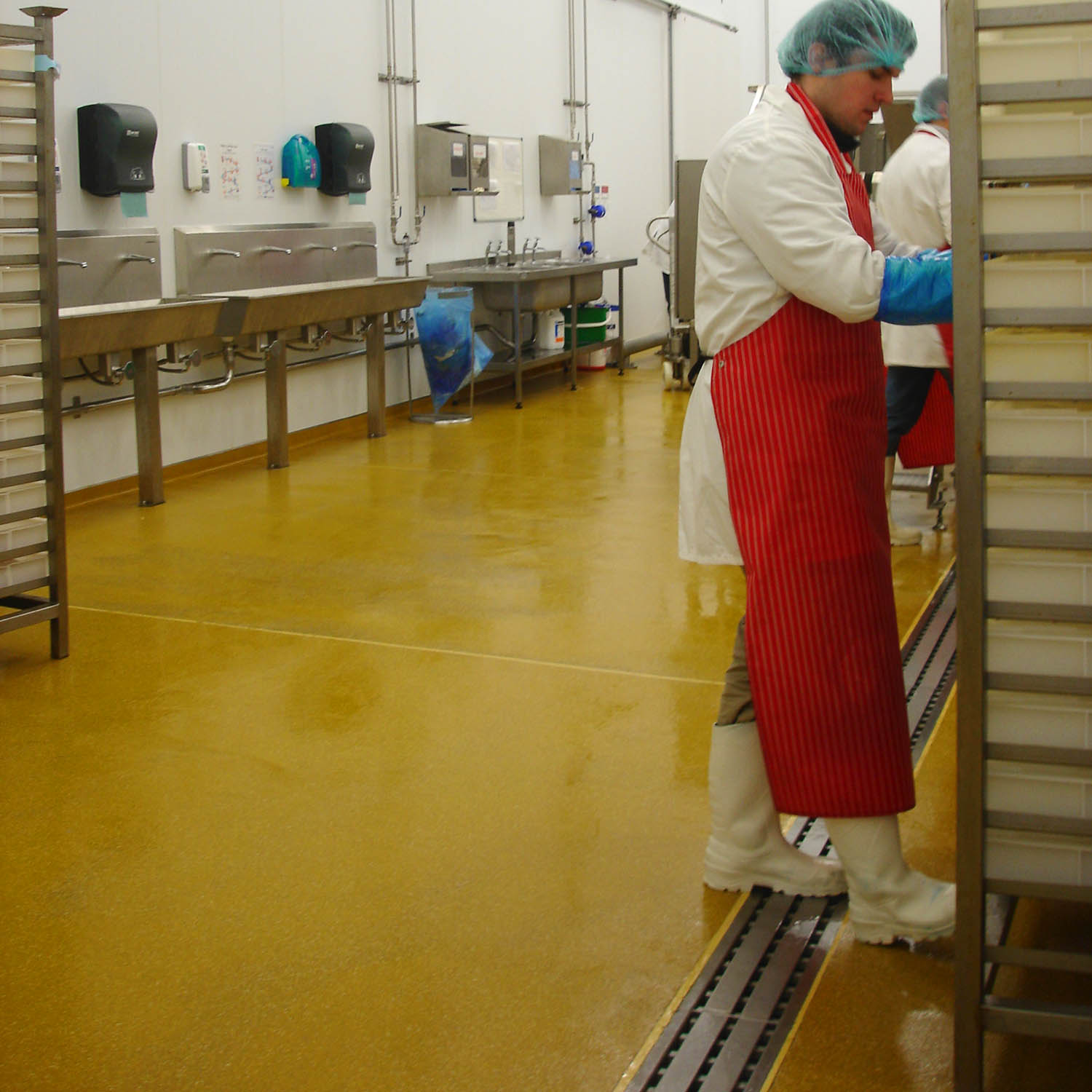 Hygienic flooring & drainage for food production