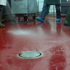 John Lord’s anti-slip resin flooring for meat factory