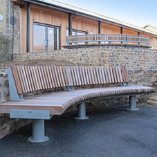 Visitor seating at The Donkey Sanctuary