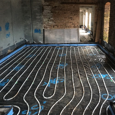 Underfloor heating and screed for 4 barn conversions