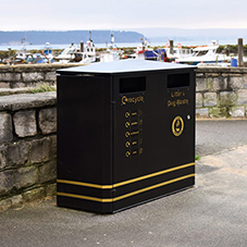 Double litter bin solution for Poole Quayside