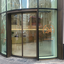 Curved glass doors at King William Street