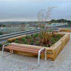 Artform Urban street furniture range for Edge Hill Library roof terrace