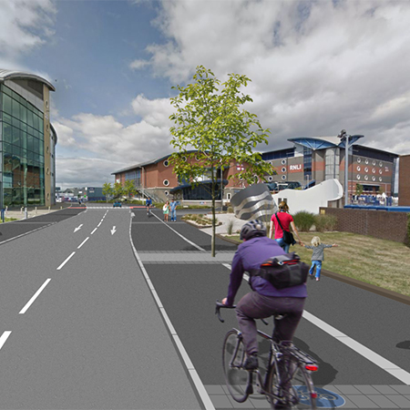Cycle kerb for Poole's Townside Access scheme