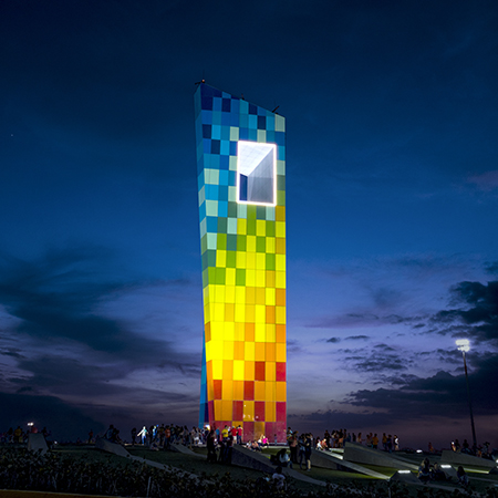 SentryGlas® interlayers for vibrant multi-coloured monument