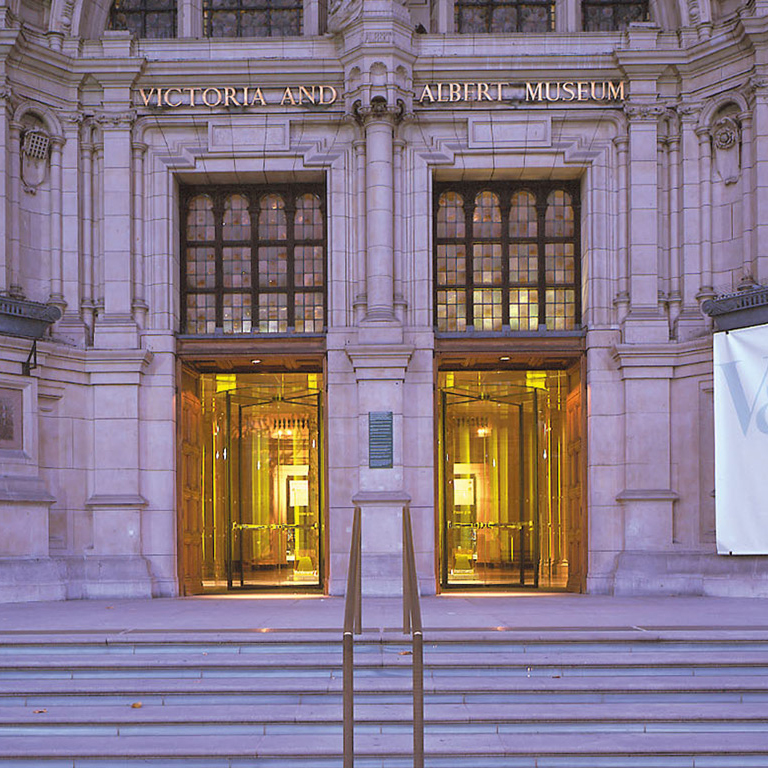 Revolving doors welcome visitors at the  Victoria & Albert Museum