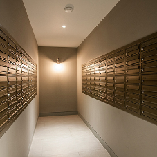 High-end mailboxes for a high-end development in Canary Wharf, London