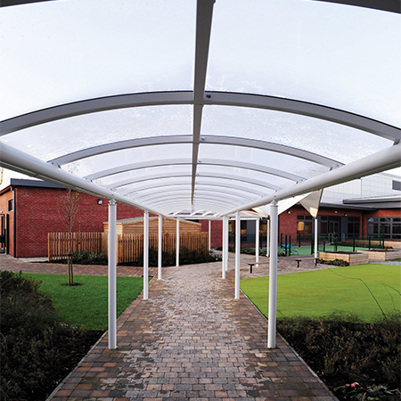 Luton covered walkways shelter students and teachers