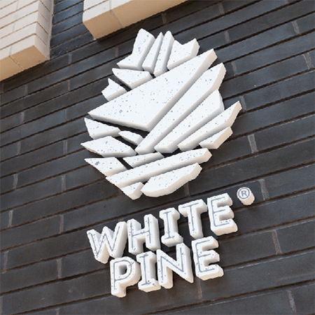 xsign signage for White Pine coffee shop in London