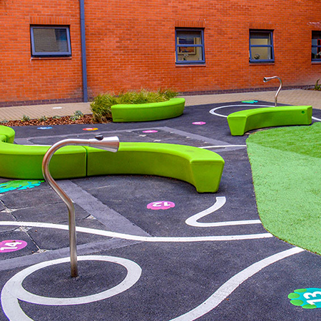 Colourful Loop Arc Benches for Wythenshawe Hospital