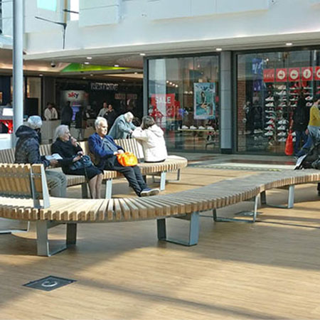 Internal timber furniture for Lewisham Shopping Centre