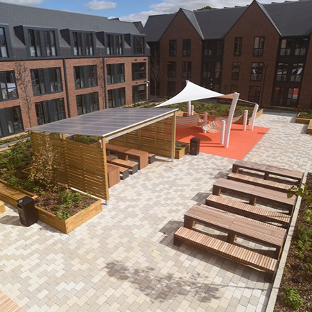 Modern external works package for student accommodation