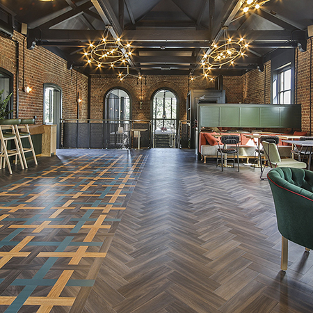 Beautiful LVT flooring for ‘Hox Haus’ social amenity in Surrey