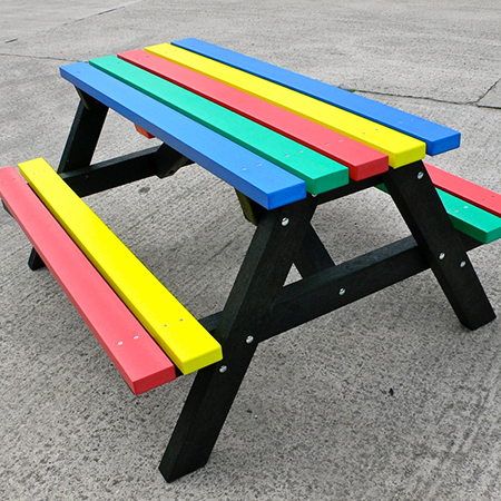 Outdoor school furniture that never needs painting
