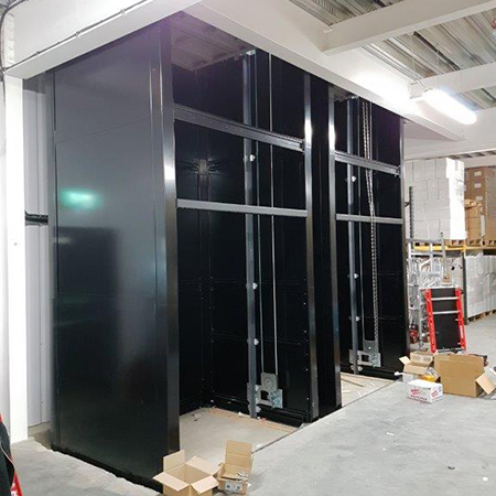 Double high capacity goods lifts for Farboud Innovation Park