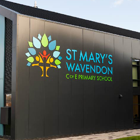Internal and external signage for St Mary's Wavendon C of E school