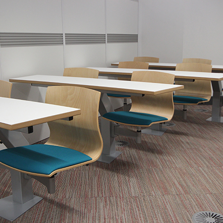 Turn and learn seating at Dudley College