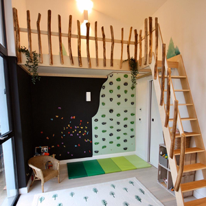 Hidden climbing wall will provide non-stop playroom fun