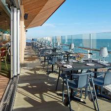 Engineered wood flooring for seaside restaurant