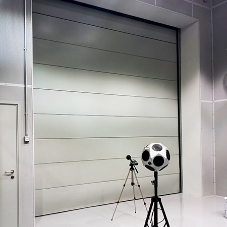 High performance acoustically insulated motorised overhead doors from Acustica Integral