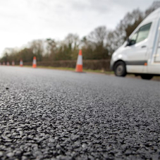 Turning old tyres into new roads on the A426 Leicestershire