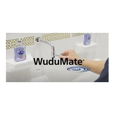 Performing wudu with the WuduMate Modular.