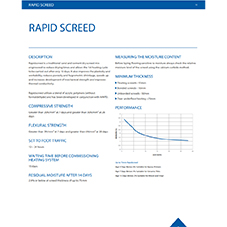 Rapid screed Tech Data Sheet