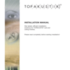 Topakustik and Topperfo Installation Manual