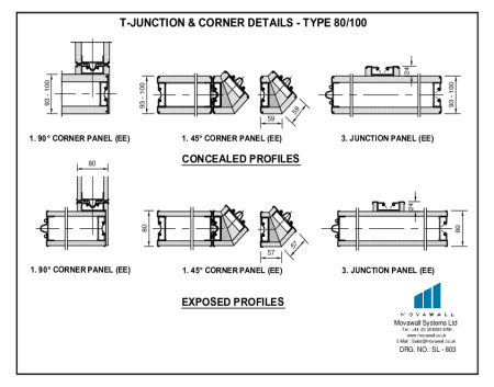 SL-803 T-Junction & Corner Details - Type 80/100