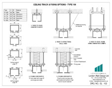 SL-102 Ceiling track and fixing options - Type 100