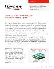 Choosing and installing the right underfloor heating system