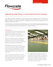 Specifying safe floors in the food drinks industry