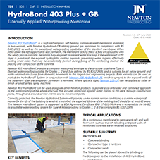 Externally Applied Waterproofing Membrane: Newton 403 HydroBond Technical Data