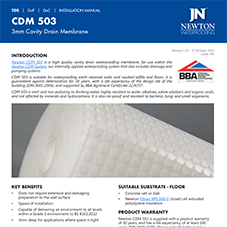 Newton CDM 503 Membrane - 3mm Cavity Drain Membrane for Basements
