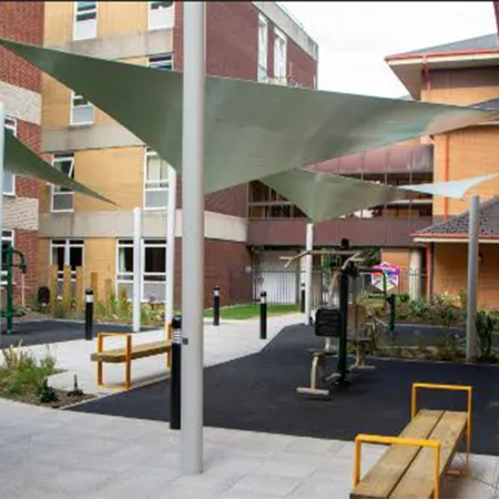 Rotherham General Hospital in Yorkshire Adds Four Shade Sails to its Facilities