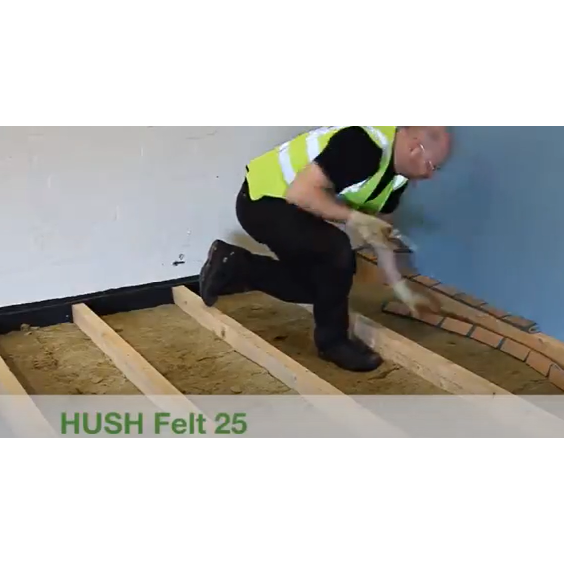 Hush Felt 25 acoustic joint strip: joist treatment for sound insulation between separating floors