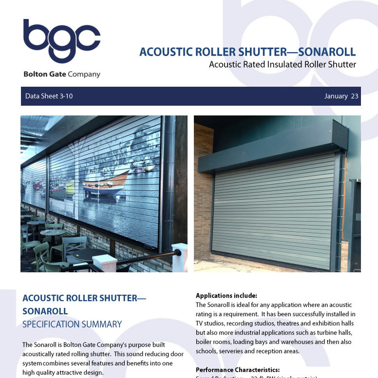 Acoustic Roller Shutter - Sonaroll - Acoustic Rated Insulated Roller Shutter