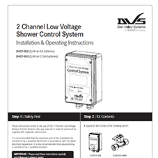 2 Channel Low Voltage Shower Control System - Installation & Operating Instructions