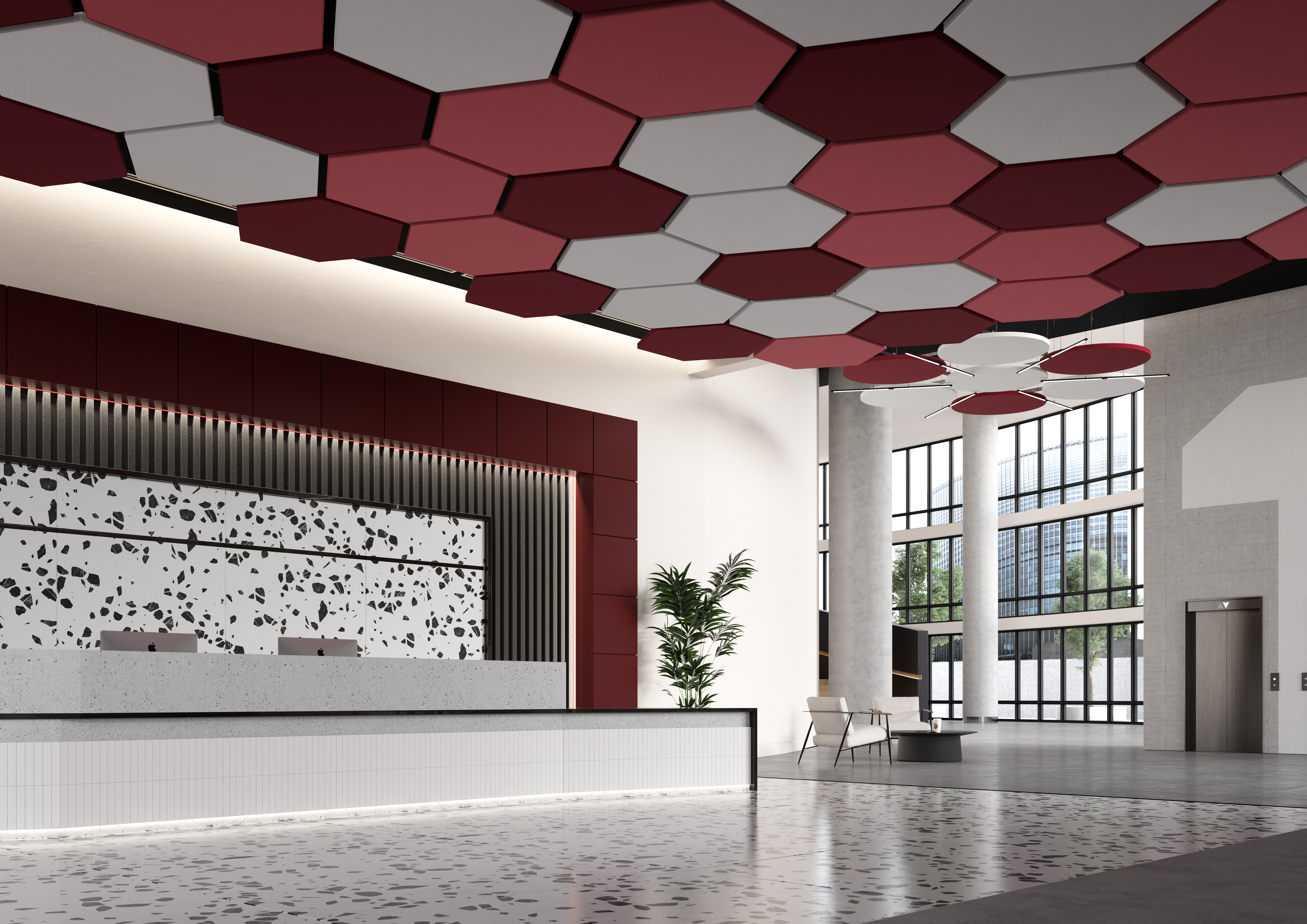 Make your mark with Sonify by Zentia, a new innovative customisable acoustic ceiling solution