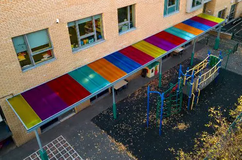 Lordship Lane Primary School in London Adds Playground Canopy