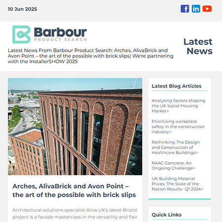 Latest News From Barbour Product Search: Arches, AlivaBrick and Avon Point – the art of the possible with brick slips| We're partnering with the InstallerSHOW 2025