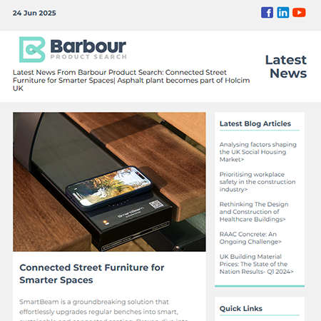Latest News From Barbour Product Search: Connected Street Furniture for Smarter Spaces| Asphalt plant becomes part of Holcim UK
