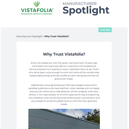 Manufacturer Spotlight | Why Trust Vistafolia?