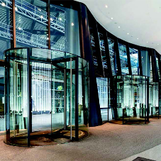 A bespoke package of revolving and sliding doors was installed at The Walbrook