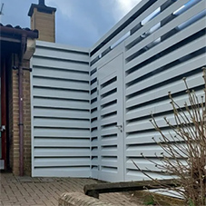 Caice Acoustic Louvre Enclosure keeps four heat pumps quiet in school playground