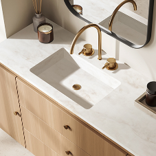 New from Hanex Solid Surfaces: D-Terrazzo, Pure Grey, Linen White and Menta Green