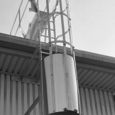 Ascent ladder with anti-climb bottom hoop cover for D.I.Y retailer