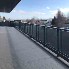 Freestanding, Non-Penetrative Panorama P-ST Vision Balustrades - Taking Office Space Outside at Market Hall, Llandeilo