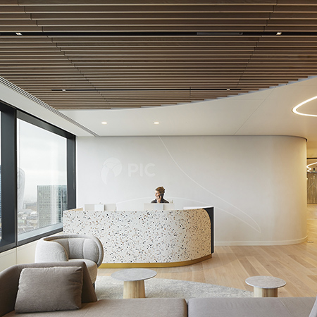 Curved timber ceilings, controlled reverberation